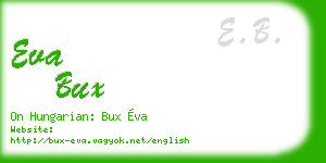 eva bux business card